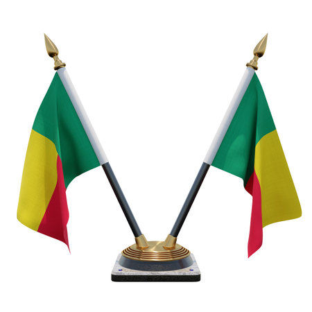 Benin 3d illustration Double V Desk Flag Standの写真素材