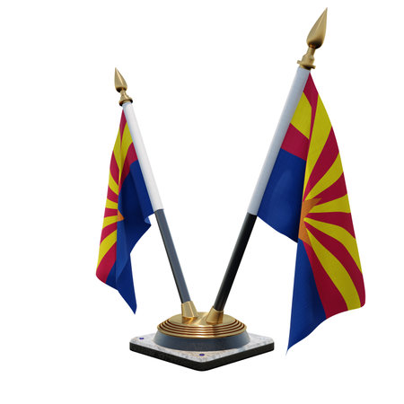 Arizona 3d illustration Double V Desk Flag Standの写真素材