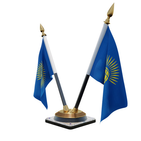 Commonwealth of Nations 3d illustration Double V Desk Flag Standの写真素材