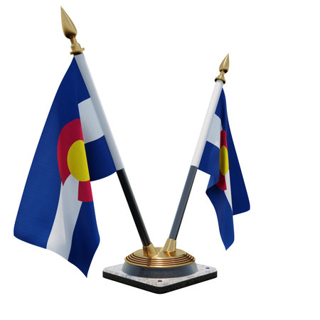 Colorado 3d illustration Double V Desk Flag Standの写真素材
