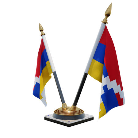 Artsakh 3d illustration Double V Desk Flag Standの写真素材
