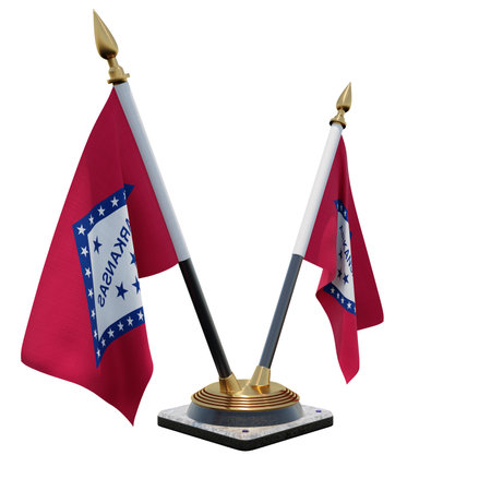 Arkansas 3d illustration Double V Desk Flag Standの写真素材