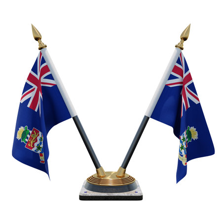 Cayman Islands 3d illustration Double V Desk Flag Standの写真素材