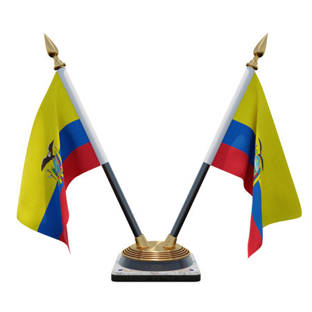 Ecuador 3d illustration Double V Desk Flag Standの写真素材