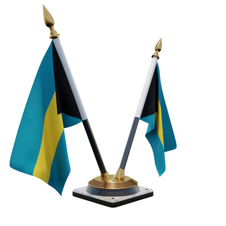 Bahamas 3d illustration Double V Desk Flag Standの写真素材
