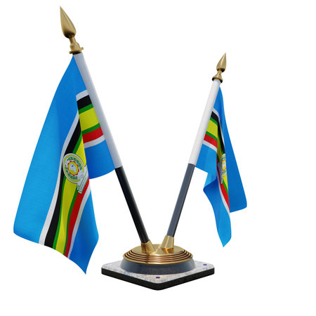 East African Community 3d illustration Double V Desk Flag Standの写真素材