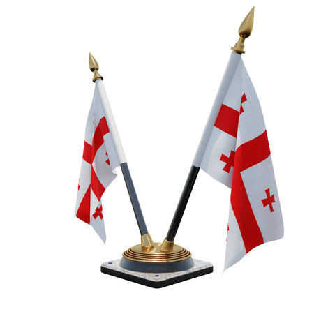 Georgia 3d illustration Double V Desk Flag Standの写真素材
