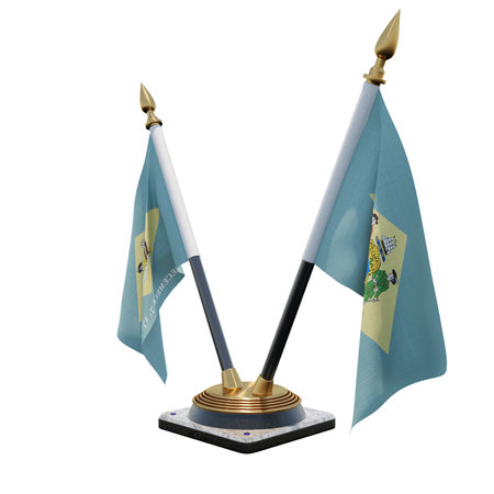 Delaware 3d illustration Double V Desk Flag Standの写真素材