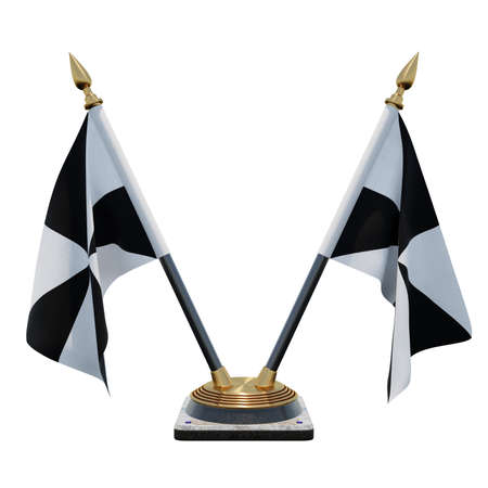 Ceuta 3d illustration Double V Desk Flag Standの写真素材