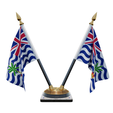 Commissioner of British Indian Ocean Territory 3d illustration Double V Desk Flag Standの写真素材
