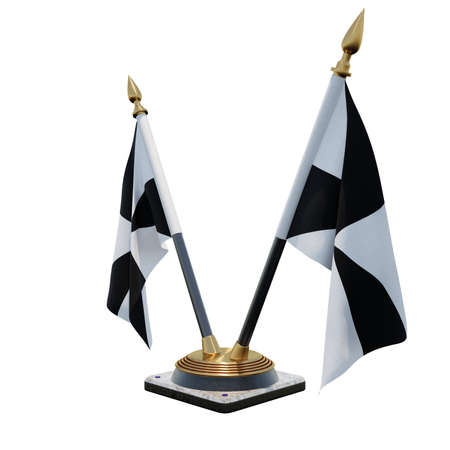 Ceuta 3d illustration Double V Desk Flag Standの写真素材