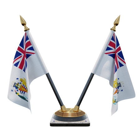 British Antarctic Territory 3d illustration Double V Desk Flag Standの写真素材
