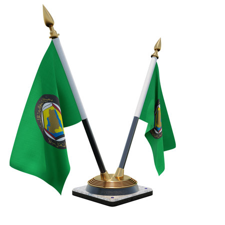 Gulf Cooperation Council 3d illustration Double V Desk Flag Standの写真素材