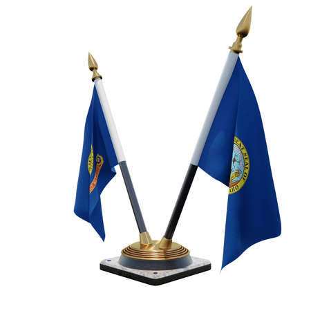Idaho 3d illustration Double V Desk Flag Standの写真素材
