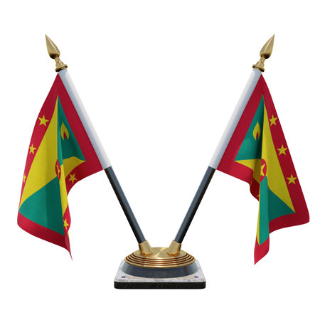 Grenada 3d illustration Double V Desk Flag Standの写真素材