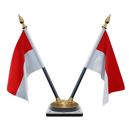 Indonesia 3d illustration Double V Desk Flag Standの写真素材