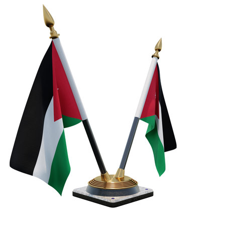 Jordan 3d illustration Double V Desk Flag Standの写真素材