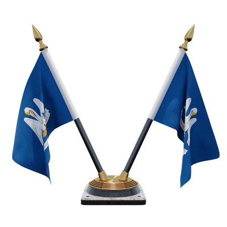 Louisiana 3d illustration Double V Desk Flag Standの写真素材