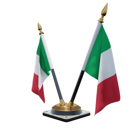 Italy 3d illustration Double V Desk Flag Standの写真素材