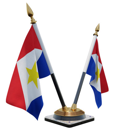Saba 3d illustration Double V Desk Flag Standの写真素材
