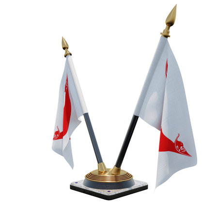 Rapa Nui Chile 3d illustration Double V Desk Flag Standの写真素材