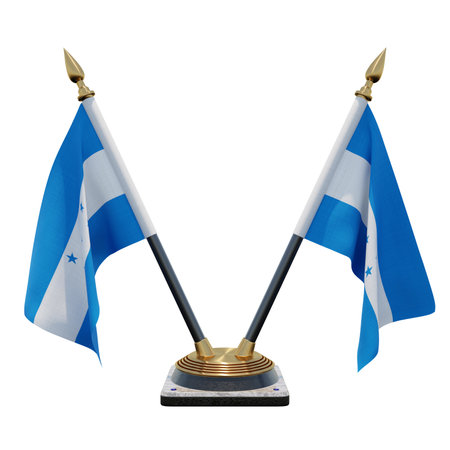Honduras 3d illustration Double V Desk Flag Standの写真素材
