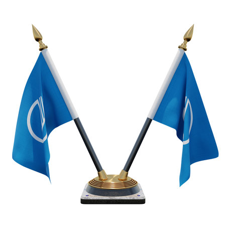 Nordic Council 3d illustration Double V Desk Flag Standの写真素材