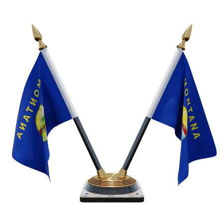 Montana 3d illustration Double V Desk Flag Standの写真素材
