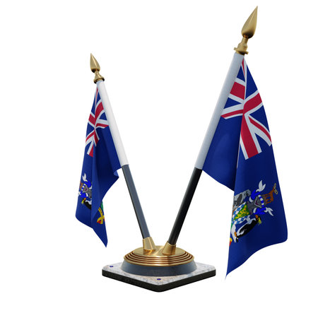 South Georgia and the South Sandwich Islands 3d illustration Double V Desk Flag Standの写真素材