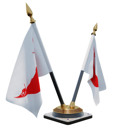 Rapa Nui Chile 3d illustration Double V Desk Flag Standの写真素材