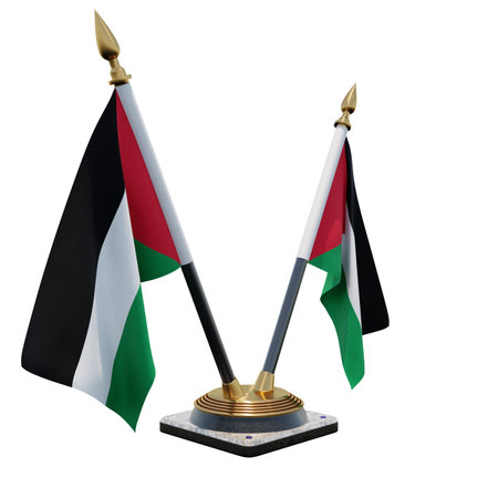 Palestine 3d illustration Double V Desk Flag Standの写真素材