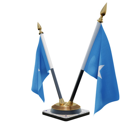 Somalia 3d illustration Double V Desk Flag Standの写真素材