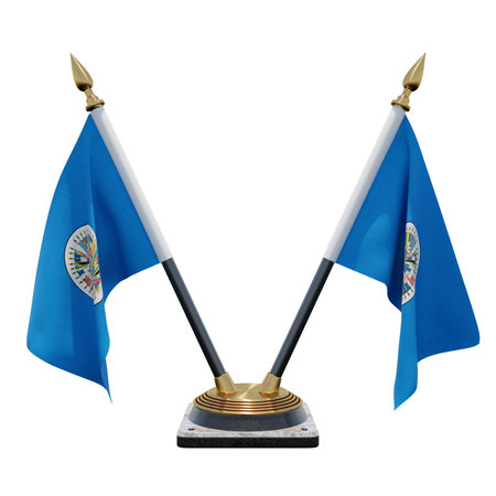 Organization of American States 3d illustration Double V Desk Flag Standの写真素材