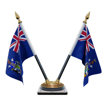 South Georgia and the South Sandwich Islands 3d illustration Double V Desk Flag Standの写真素材