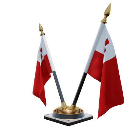 Tonga 3d illustration Double V Desk Flag Standの写真素材