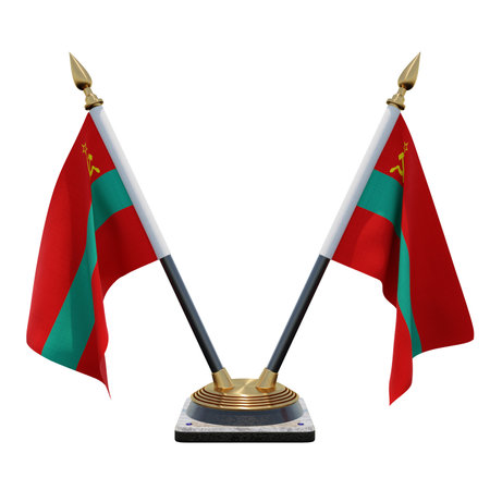 Transnistria 3d illustration Double V Desk Flag Standの写真素材