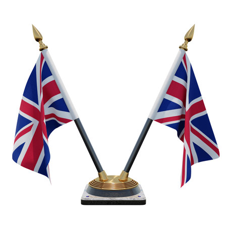 United Kingdom 3d illustration Double V Desk Flag Standの写真素材