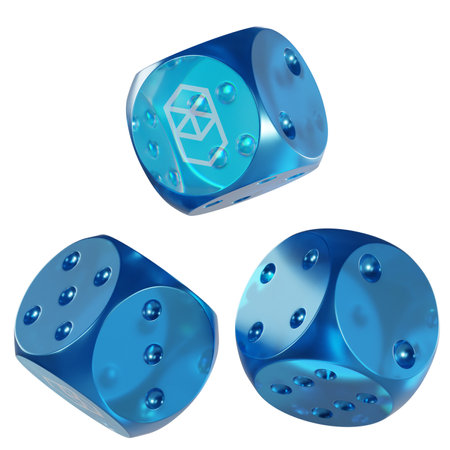Dice Fantom ,FTM Glass Dice Crypto 3D Iconの写真素材