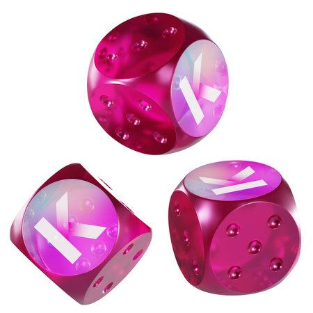 Dice Kadena ,KDA Glass Dice Crypto 3D Iconの写真素材