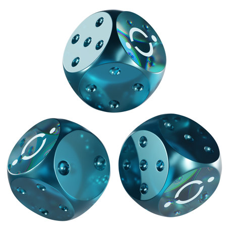 Dice ICON ,ICX Glass Dice Crypto 3D Iconの写真素材
