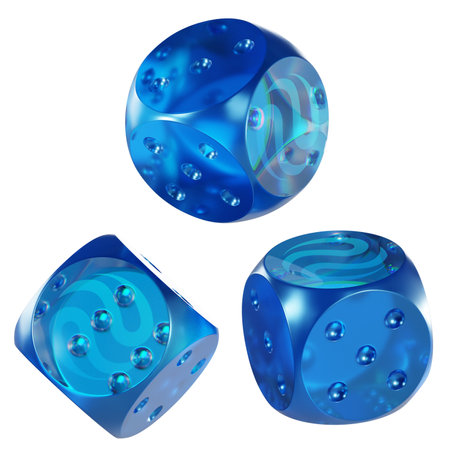 Dice Injective ,INJ Glass Dice Crypto 3D Iconの写真素材