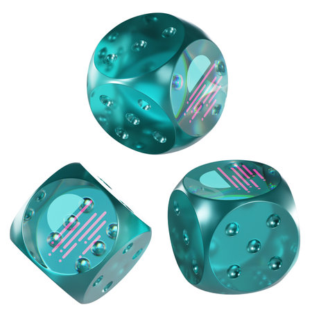 Dice Moonbeam ,GLMR Glass Dice Crypto 3D Iconの写真素材