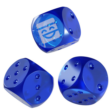 Dice Mask Network ,MASK Glass Dice Crypto 3D Iconの写真素材