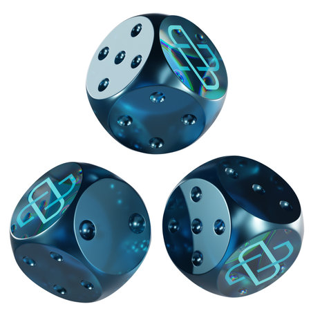 Dice Loom Network ,LOOM Glass Dice Crypto 3D Iconの写真素材