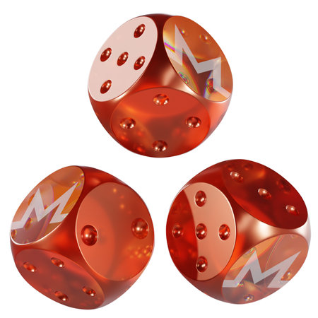 Dice Monero ,XMR Glass Dice Crypto 3D Iconの写真素材