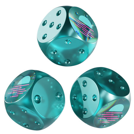 Dice Moonbeam ,GLMR Glass Dice Crypto 3D Iconの写真素材