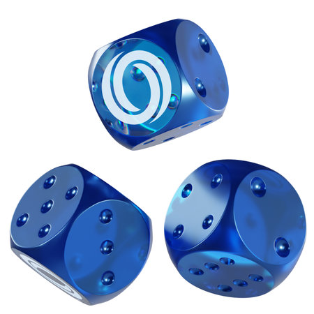 Dice Oasis Network ,ROSE Glass Dice Crypto 3D Iconの写真素材