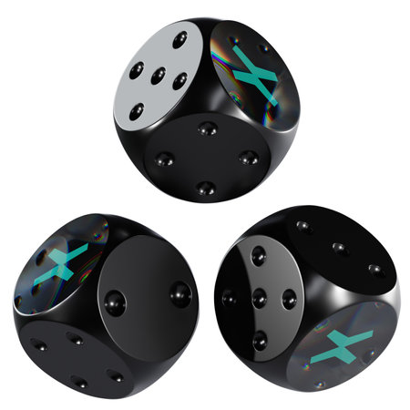 Dice MultiversX ,EGLD Glass Dice Crypto 3D Iconの写真素材