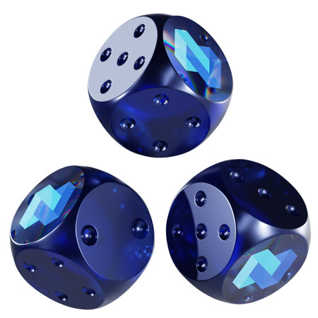 Dice Nexo Glass Dice Crypto 3D Iconの写真素材