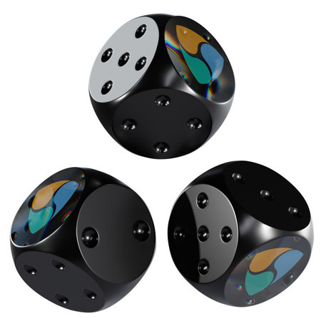 Dice NEM ,XEM Glass Dice Crypto 3D Iconの写真素材